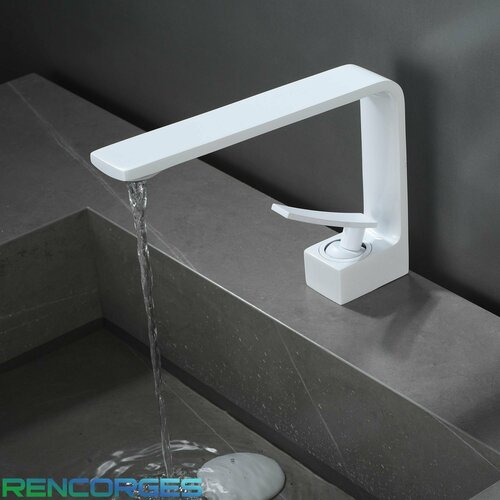 Смеситель для раковины в ванную белый, Смеситель для умывальника, Кран для раковины в ванную