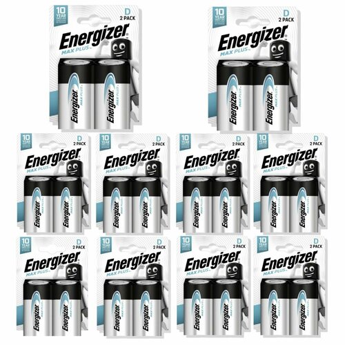 Батарейка Energizer Max Plus D / LR20, алкалиновая, 20 шт батарейка energizer max plus d lr20 алкалиновая 10 шт