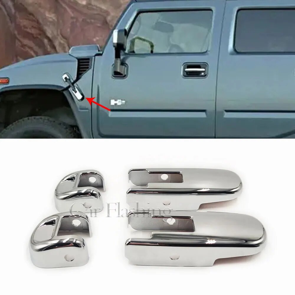 Хромированные задние крышки для зеркала заднего вида HUMMER H2 SUV SUT 2003 2004 2005 2006 2007 2008 2009, Chrome