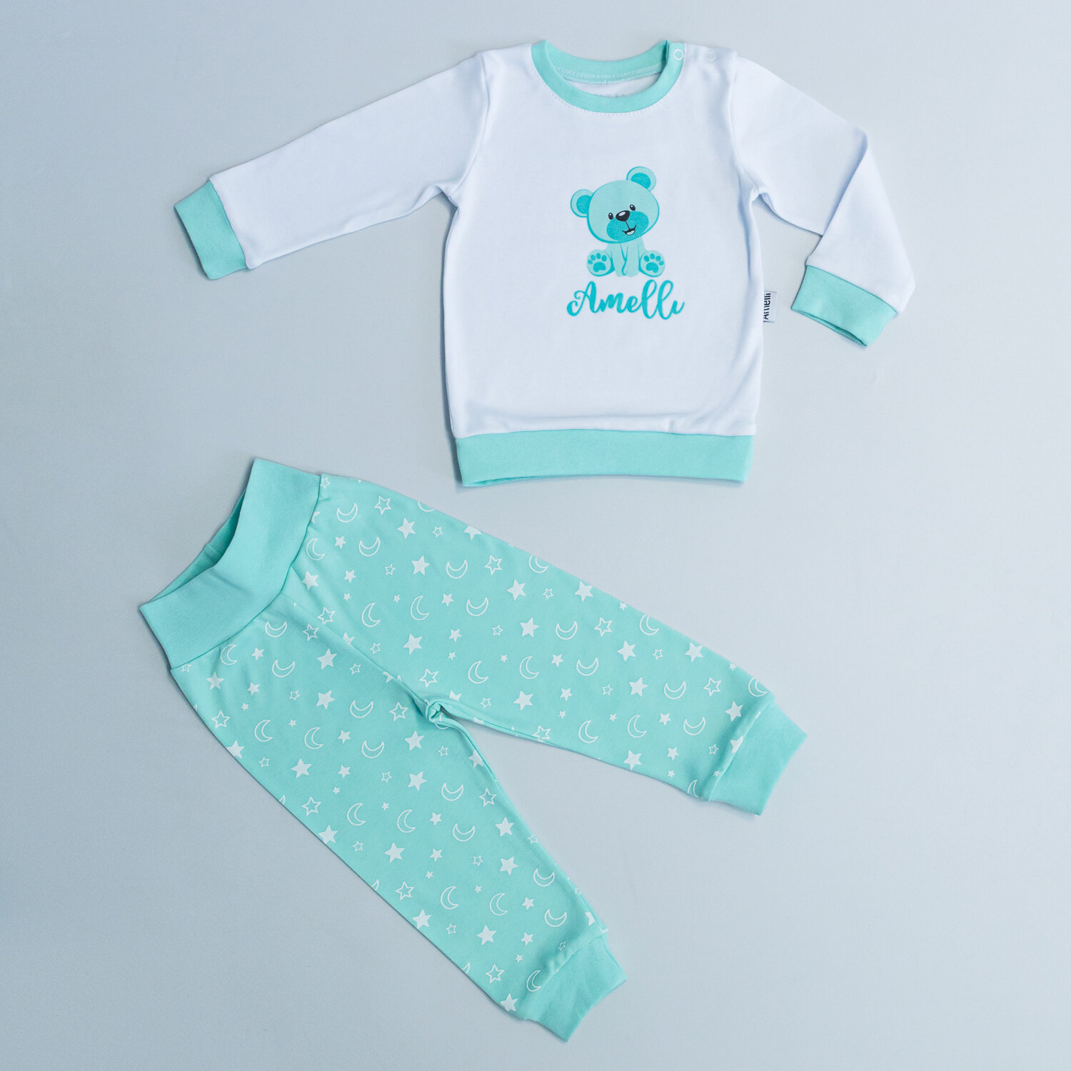 Комплект одежды Amelli, размер 74, бирюзовый