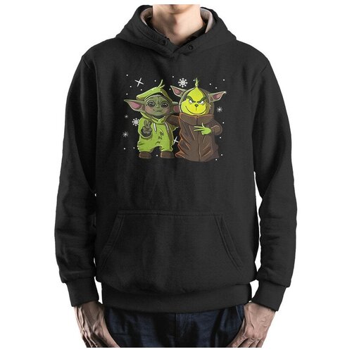 фото Худи с принтом друзья - гринч и малыш йода / гринч, грогу / толстовка размер 54 dream shirts