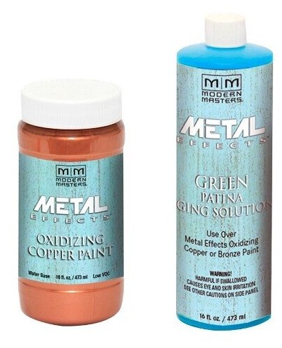 Modern Masters Metal effects copper paint Система покрытий для получения эффекта зеленой патины (Базовое покрытие, медь, банка, 0,473 л)