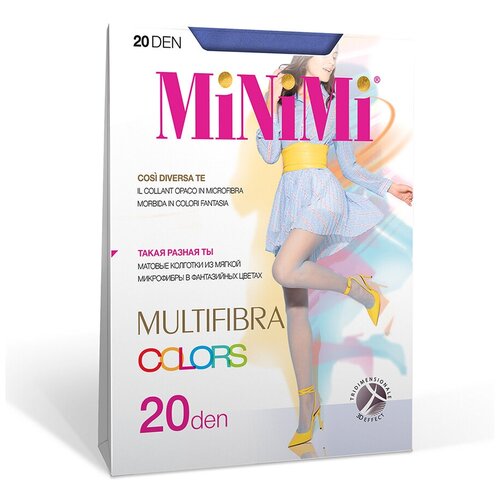 Колготки MiNiMi Multifibra Colors, 20 den, размер 4, синий колготки minimi multifibra colors 20 den размер 4 желтый