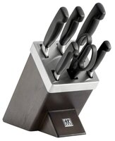 Набор Zwilling J. A. Henckels Four Star 5 ножей и ножницы с подставкой черный