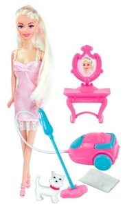 Фото Кукла Toys Lab Ася Уборка Блондинка в розовом платье с пылесосом, 28 см, 35081