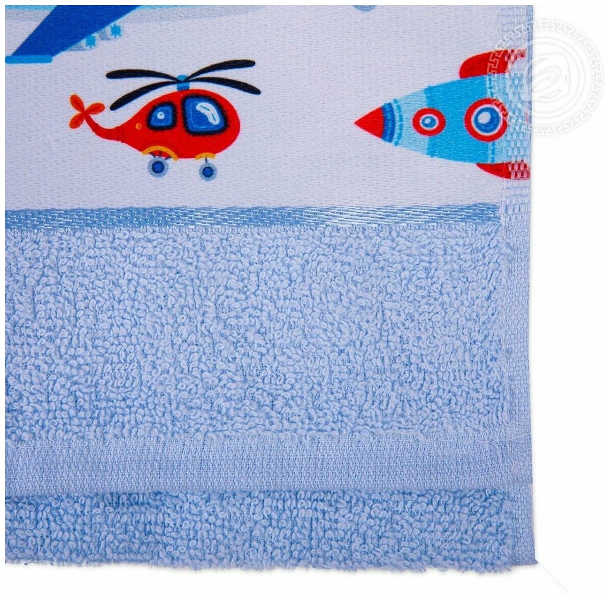 Полотенце махровое АРТ Дизайн "Мойдодыр" (голубое) 50х70 - фотография № 2