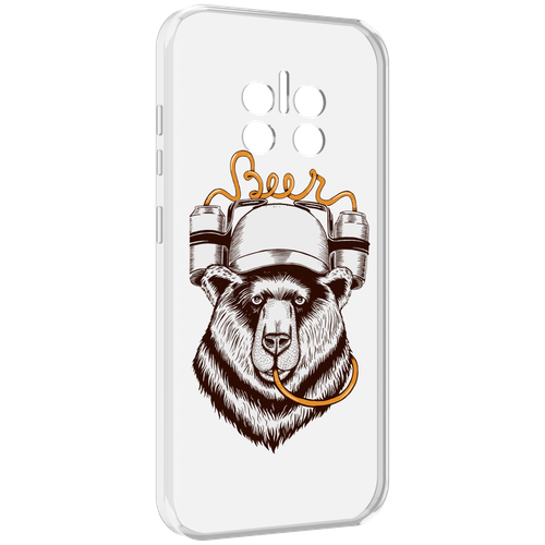 Чехол MyPads пивной медведь для Doogee V11 задняя-панель-накладка-бампер