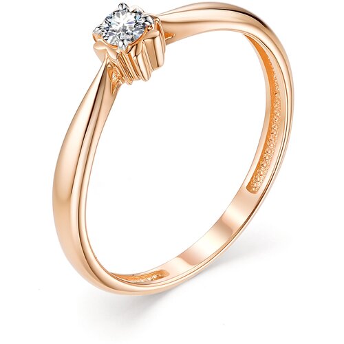 фото Золотое кольцо алькор 13157-100 с бриллиантом diamant-online