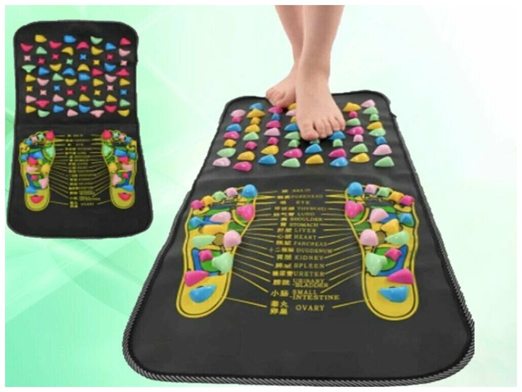 Рефлекторный массажер для ног/ступней/спины. Акупунктурный/массажный коврик напольный. Ортопедический мат аппликатор от плоскостопия. Foot massager mat. IkoloL