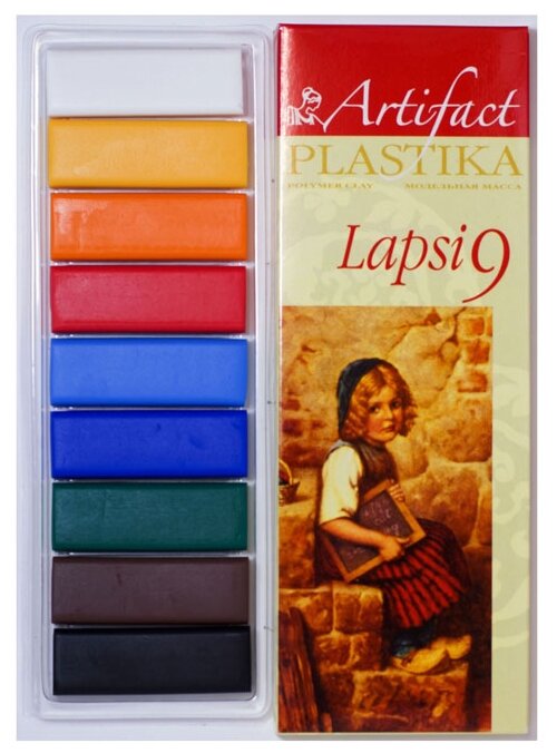Полимерная глина Artifact LAPSI 9 классических цветов (7109-8), 180 г