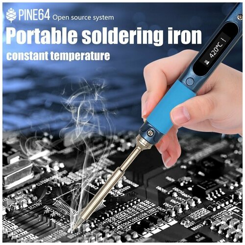 PINE64 Pinecil - BB2 синий мини - портативный паяльный инструмент - умный паяльник 565000₽