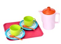Набор посуды Росигрушка Набор посуды чайный "Кисельные берега" (9 дет.) зеленый/красный/белый