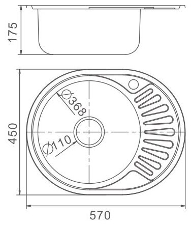 Мойка для кухни глянецевая F64557 - фотография № 4