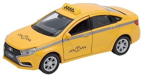 Легковой автомобиль Welly Lada Vesta Такси (43727TI) 1:34, 11 см, желтый