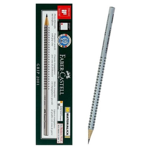 Карандаш чёрнографитный Faber-Castell Grip 2001 HB профессиональный, трёхгранный корпус, массажные шашечки, цена за 1 штуку карандаш чёрнографитный faber castell goldfaber 1221 h шестигранный цена за 1 шт