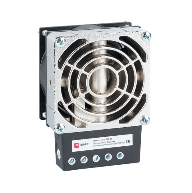 Обогреватель на DIN-рейку с вентилятором 100Вт 230В IP20 Quardo PROxima EKF heater-vent-q-100-20 1шт