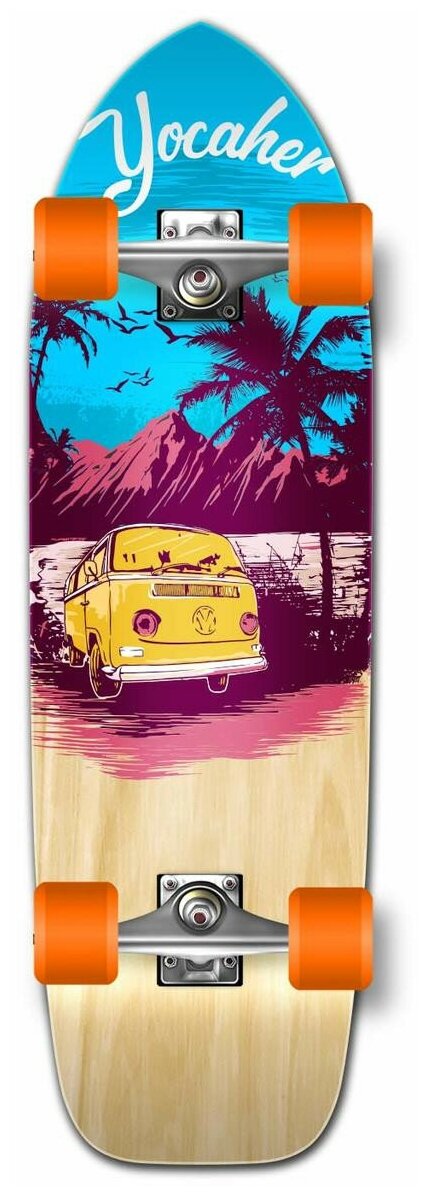 Yocaher Old School Longboard Complete - VW Series - Blue N' Red, GCOS104