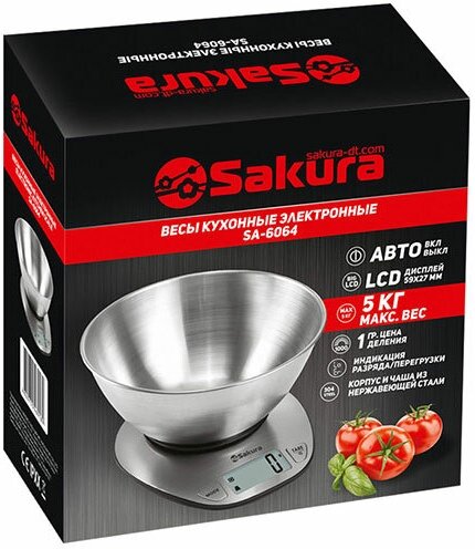 Весы Sakura кухонные SA-6064 5кг электронные - фотография № 2