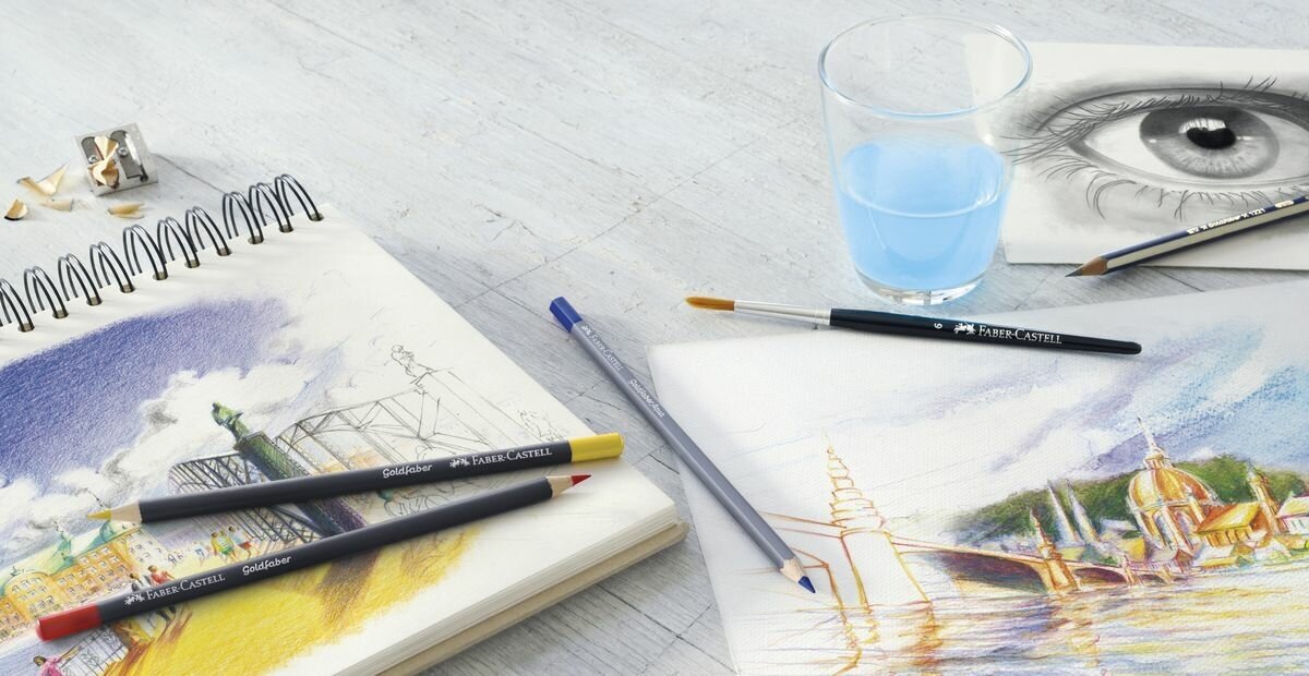 Карандаши акварельные Faber-castell художественные "Goldfaber Aqua", 48цв, метал. коробка