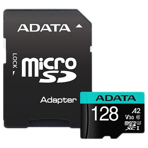 комплект 5 штук карта памяти a data microsdhc 32gb ausdh32guicl10 ra1 Флеш карта microSDHC 128Gb Class10 A-Data AUSDX128GUI3V30SA2-RA1 + adapter