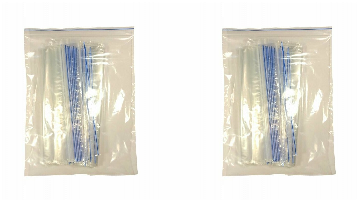 Пакет с замком (Zip Lock) 12х17 см 60 мкм 100 шт, 2 уп - фотография № 1