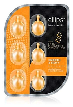 Ellips Hair Vitamin масло Pro-Keratin Complex Smooth&Silky, 6 мл, 6 шт., ампулы