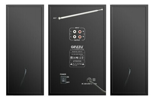 Колонки Bluetooth GINZZU , 2.1, черный/ черный - фото №4