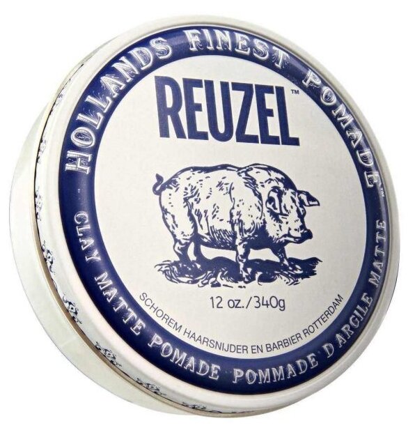 REUZEL глина Hollands Finest Pomade clay matte, средняя фиксация, 340 мл