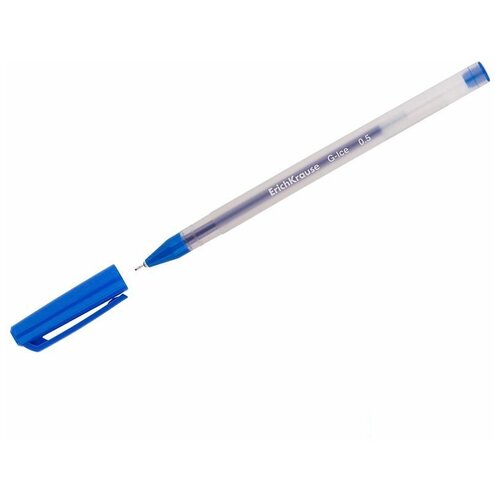 Ручка гелевая Erich Krause G-Ice (0.4мм, синий, игольчатый наконечник) 12шт. (39003) ручка гелевая erich krause g ice 0 4мм черный игольчатый наконечник 12шт 39004