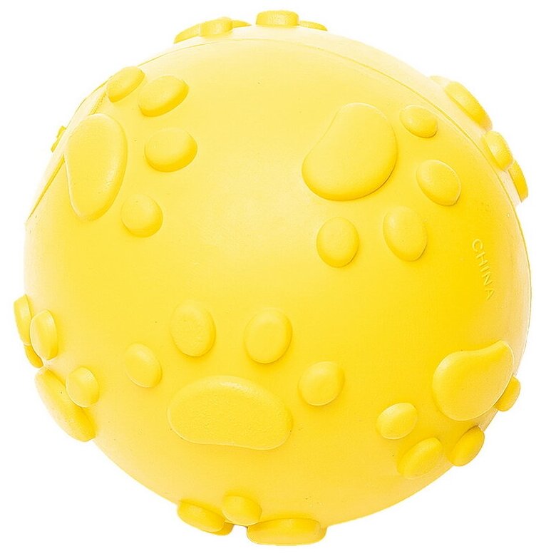 Игрушка для собак резиновая DUVO+ "Мяч с лапками", жёлтая, 7см (Бельгия)