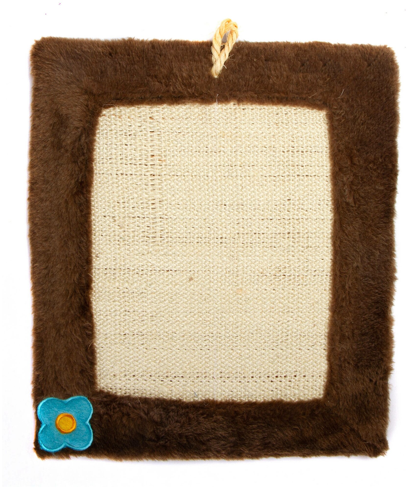 Когтеточка-мягкий коврик для кошек, можно подвесить, материал сизаль 40x34 см - фотография № 1
