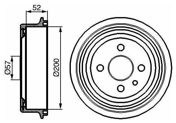 BOSCH 986477018 Барабан тормозной зад ор568039 Bosch 0986477018