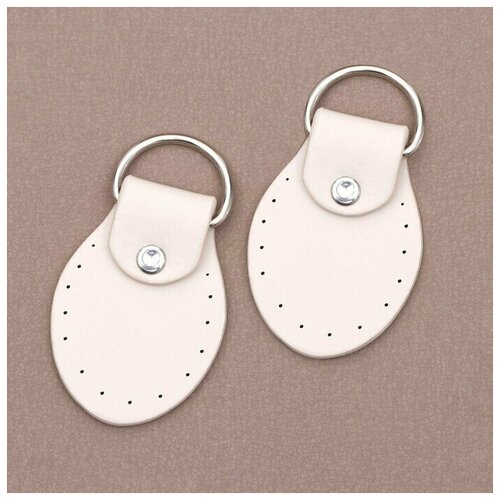 Петля пришивная для сумки с полукольцом пара 75 4 см цвет молочныйсеребряный 638₽