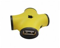 USB-концентратор CBR CH 100 USB 2.0 разъемов: 4 желтый