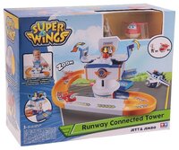 Auldey Игровой набор Super Wings Runaway Connected Tower, Аэропорт YW710812 белый/голубой/оранжевый