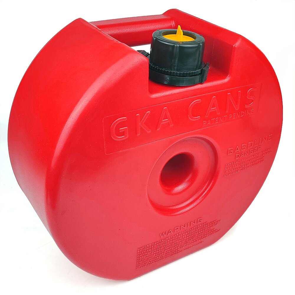 Канистра для ГСМ в запасное колесо круглая GKA 4 литра красная - фотография № 5