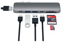 USB-концентратор Satechi Aluminum Type-C Pro Hub Adapter разъемов: 5 space gray