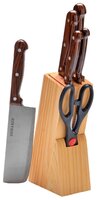 Набор MAYER & BOCH 5 ножей и ножницы с подставкой 27424 / 27426 светло-коричневый