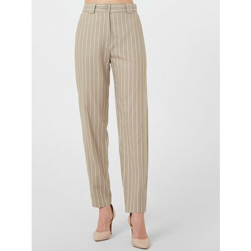 фото Льняные брюки в полоску lo черные (48)