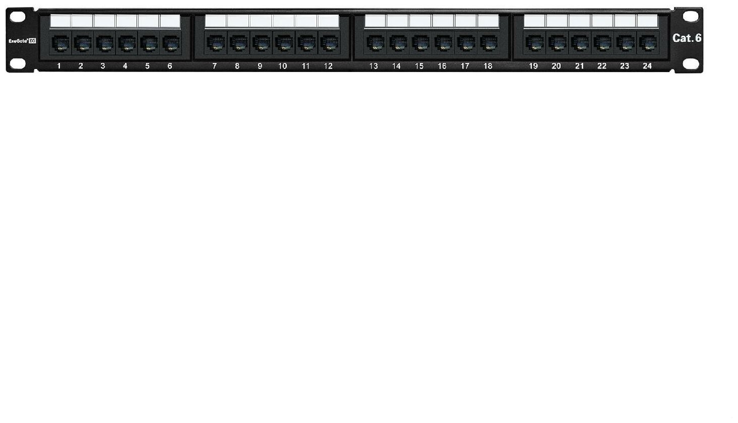 Патч-панель Exegate EX281080RUS (19", UTP, 24 port, cat.6, KRONE&110(dual IDC), 1U, RoHS, Black, RTL) - фото №2