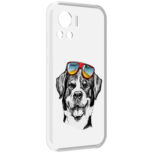 Чехол MyPads счастливая собака для Motorola Edge 30 Ultra задняя-панель-накладка-бампер