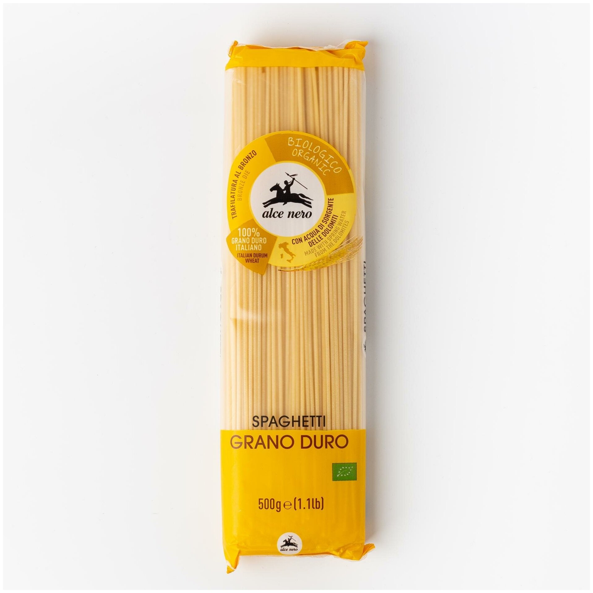 Alce Nero спагетти БИО макаронные изделия из твердых сортов пшеницы, полимерный пакет 500 г