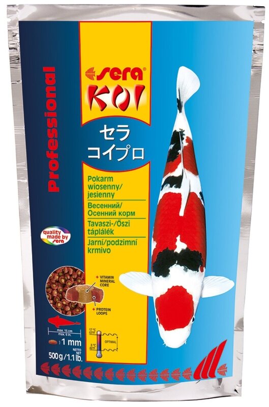 Корм для кои и прудовых рыб Sera Koi Professional, весна/осень, 500 гр