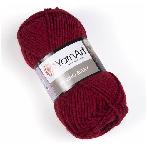 Пряжа YarnArt Merino Bulky 50%шерсть 50%акрил 100г/280м: 3024 вишня 1 шт