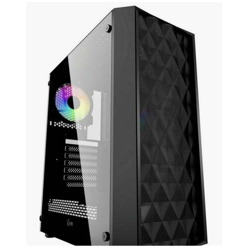 корпус powercase diamond mesh led 1x120mm 5 color cmdm l1 Корпус Powercase Diamond Mesh LED ATX Tempered Glass Black CMDM-L1