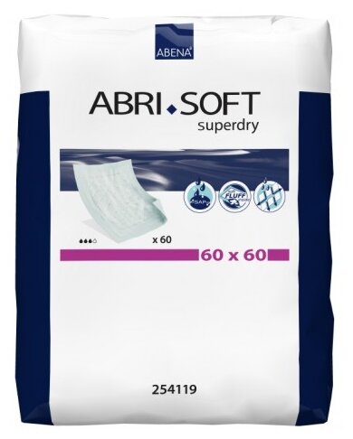 Пеленки Abena Abri-Soft Superdry 254119, 60 х 60 см (60 шт.)