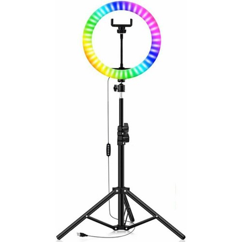 Кольцевая светодиодная цветная лампа 33 см RGB MJ 33 полный комплект штатив 21m 179000₽