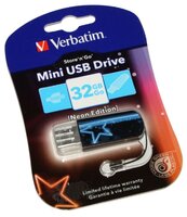 Флешка Verbatim Store 'n' Go Mini USB Drive 32GB белый/голубой