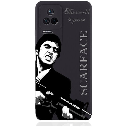 черный силиконовый чехол для honor 10i scarface tony montana лицо со шрамом для хонор 10ай Черный силиконовый чехол для Poco F4 Scarface Tony Montana Лицо со шрамом