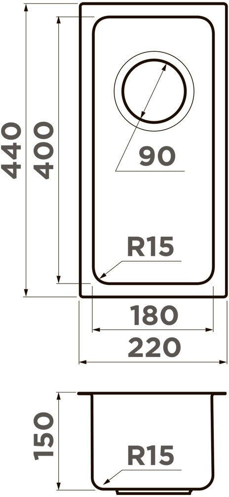 Мойка кухонная Omoikiri Tadzava 22-U/I-IN 4993734 SUS304, нержавеющая сталь - фотография № 12